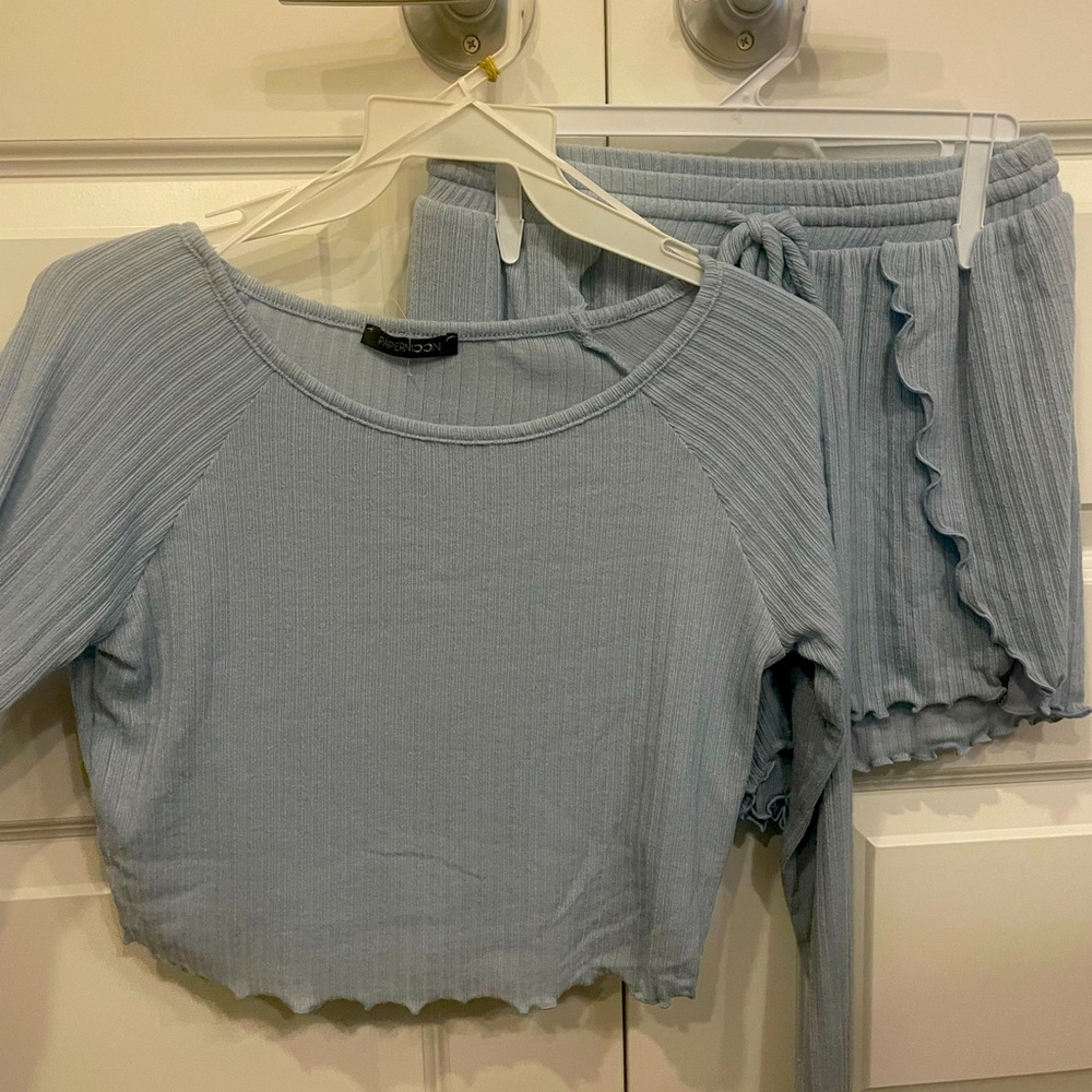 Papermoon long sleeve shirt and short set